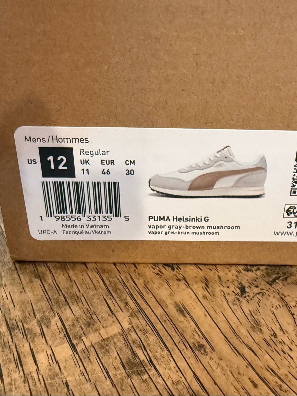 Puma Helsinki G Men's Sneakers in Vapor Gray and Mushroom
